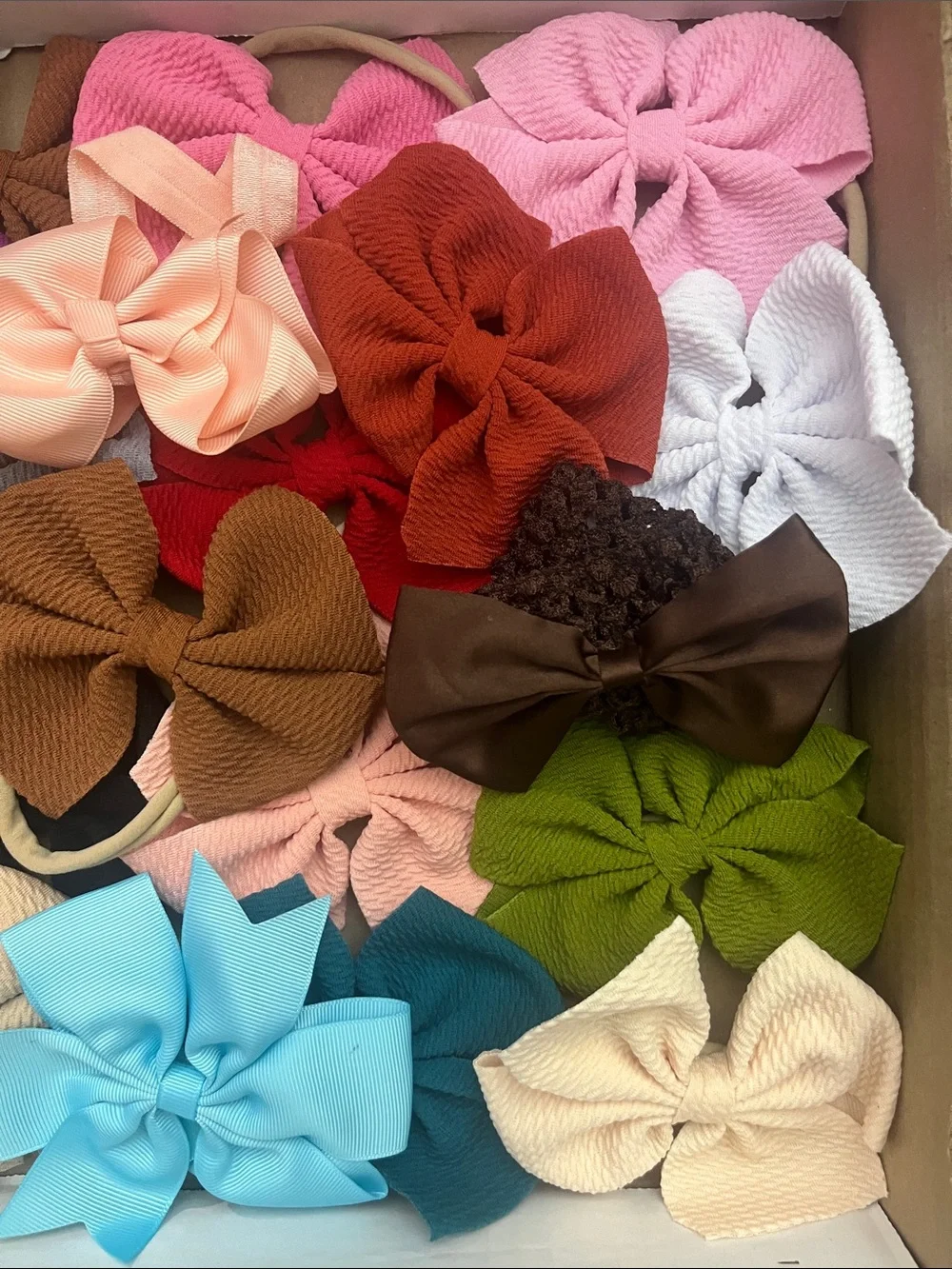 23 pc Kids Bow Hair Bow Set - Blue and Multi-Color Pageant Ready 054